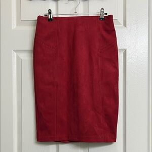 Marc New York Vibrant Red Pencil Skirt Suede